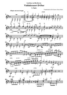 Konzert für Violine und Orchester in D-Dur, Op.61: Teil 1, für Gitarre by Ludwig van Beethoven