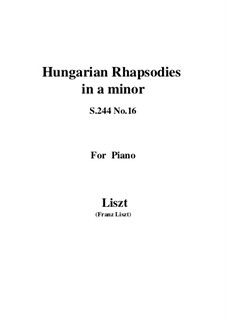 Nr.16 in a-Moll, S.244: Für Klavier by Franz Liszt