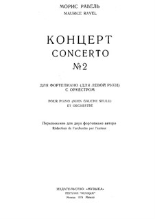 Konzert für die linke Hand in D-Dur, M.82: Bearbeitung für zwei Klaviere by Maurice Ravel