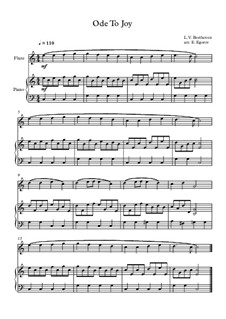 10 Easy Classical Pieces for Flute and Piano Vol.2: Ode To Joy by Johann Sebastian Bach, Henry Purcell, Georges Bizet, Ludwig van Beethoven, Edvard Grieg, Alexander Porfiryevich Borodin, Pjotr Tschaikowski, Franz Xaver Gruber