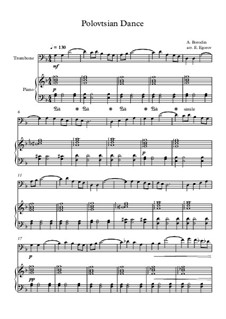 10 Easy Classical Pieces for Trombone and Piano Vol.2: Polovtsian Dance by Johann Sebastian Bach, Henry Purcell, Georges Bizet, Ludwig van Beethoven, Edvard Grieg, Alexander Porfiryevich Borodin, Pjotr Tschaikowski, Franz Xaver Gruber