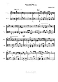 Annen Polka, Op.117: For violin and viola by Johann Strauss (Sohn)