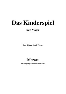 Das Kinderspiel, K.598: B Major by Wolfgang Amadeus Mozart