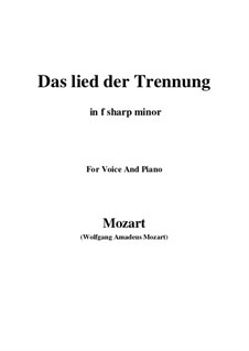 Trennungslied, K.519: F sharp minor by Wolfgang Amadeus Mozart