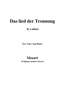 Trennungslied, K.519: A minor by Wolfgang Amadeus Mozart