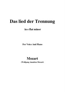 Trennungslied, K.519: E flat minor by Wolfgang Amadeus Mozart