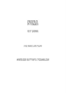 Tre giorni son che Nina: F minor by Giovanni Battista Pergolesi