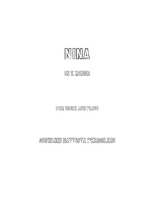 Tre giorni son che Nina: E minor by Giovanni Battista Pergolesi