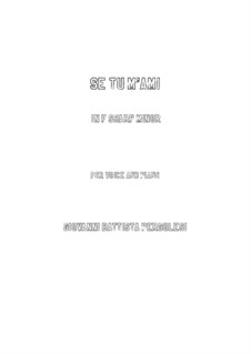 Se tu m'ami, se sospiri: F sharp minor by Giovanni Battista Pergolesi