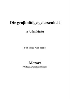 Die grossmütige Gelassenheit, K.149: A flat Major by Wolfgang Amadeus Mozart