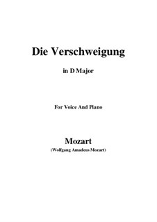 Die Verschweigung, K.518: D Major by Wolfgang Amadeus Mozart