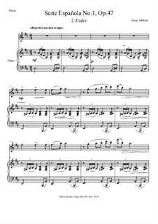 Nr.4 Cádiz: For strings and piano by Isaac Albéniz