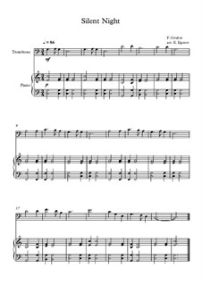 10 Easy Classical Pieces for Trombone and Piano Vol.2: Silent Night by Johann Sebastian Bach, Henry Purcell, Georges Bizet, Ludwig van Beethoven, Edvard Grieg, Alexander Porfiryevich Borodin, Pjotr Tschaikowski, Franz Xaver Gruber