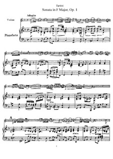 Zwölf Sonaten und Pastorales für Violine und Cembalo, Op.1: Sonate Nr.12. Version für Violine und Klavier by Giuseppe Tartini
