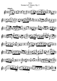 Zwölf Sonaten und Pastorales für Violine und Cembalo, Op.1: Sonate Nr.12. Solo Stimme by Giuseppe Tartini