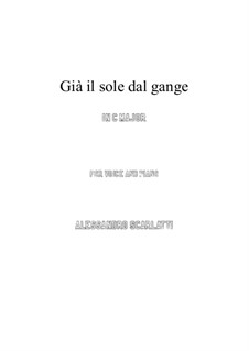 Gia' il sole dal Gange: C-Dur by Alessandro Scarlatti