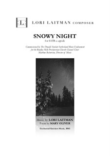 Snowy Night for SATB — priced for 10 copies: Snowy Night for SATB — priced for 10 copies by Lori Laitman