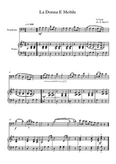 10 Easy Classical Pieces for Trombone and Piano Vol.3: La Donna E Mobile by Edward MacDowell, Johann Strauss (Sohn), Johannes Brahms, Georg Friedrich Händel, Felix Mendelssohn-Bartholdy, Robert Schumann, Muzio Clementi, Giuseppe Verdi, Anton Rubinstein, Johan Halvorsen