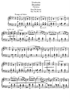 Nr.12 Dezember (Weihnachten): Für Klavier (mit Applikatur) by Pjotr Tschaikowski