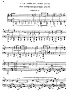 Drittes Jahr, S.163: No.2 Aux cyprès de la Villa d'Este I by Franz Liszt