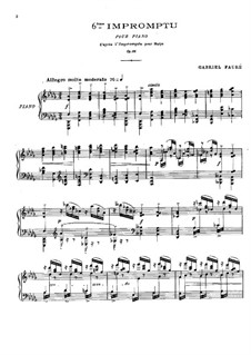 Impromptu für Harfe No.6 in Des-Dur, Op.86: Version für Klavier by Gabriel Fauré