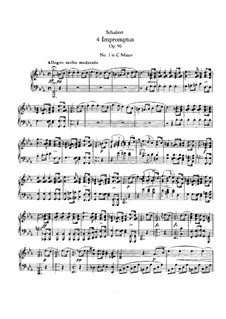Vier Impromptus für Klavier, D.899 Op.90: Vollsammlung by Franz Schubert