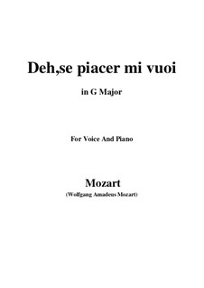 Deh, se piacer mi vuoi: Für Stimme und Klavier by Wolfgang Amadeus Mozart