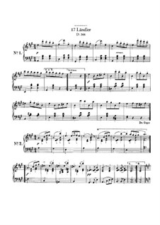 Siebzehn Ländler, D.366: Für Klavier by Franz Schubert
