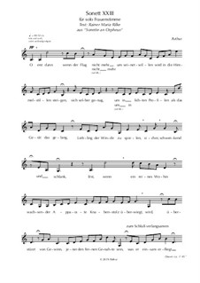 Sonett XXIII (R.M.Rilke; für solo Stimme, ohne Begl.): Sonett XXIII (R.M.Rilke; für solo Stimme, ohne Begl.) by Λrthvr