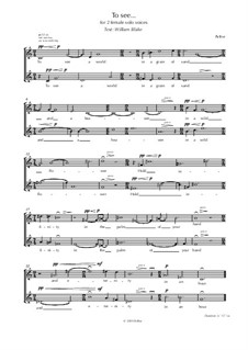To see (W.Blake; für 2 Stimmen, ohne Begl.): To see (W.Blake; für 2 Stimmen, ohne Begl.) by Arthur Francuzsky