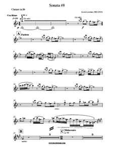 Sonata No.8: Clarinet part only by Luca Luciano