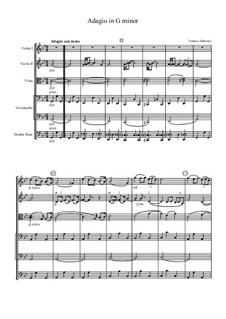 Adagio in g-Moll: For strings orchestra by Tomaso Albinoni
