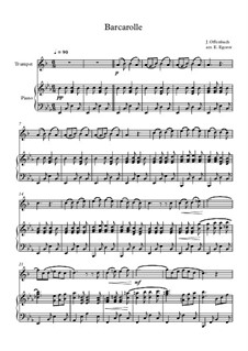 10 Easy Classical Pieces for Trumpet and Piano Vol.4: Barkarole by Johann Sebastian Bach, Tomaso Albinoni, Joseph Haydn, Wolfgang Amadeus Mozart, Franz Schubert, Jacques Offenbach, Richard Wagner, Giacomo Puccini, folklore