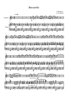10 Easy Classical Pieces for Clarinet and Piano Vol.4: Barkarole by Johann Sebastian Bach, Tomaso Albinoni, Joseph Haydn, Wolfgang Amadeus Mozart, Franz Schubert, Jacques Offenbach, Richard Wagner, Giacomo Puccini, folklore
