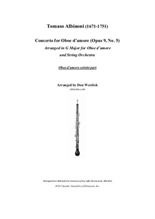 Concerto No.5 in C Major: For oboe d'amore and string orchestra – solo part by Tomaso Albinoni