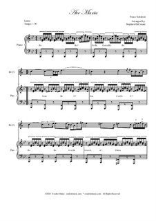 Two instruments version (with piano): For Bb-clarinet and piano by Franz Schubert