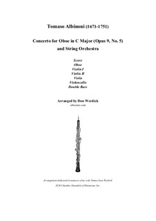 Concerto No.5 in C Major: For oboe and string orchestra by Tomaso Albinoni