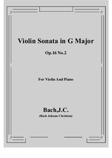 Nr.2 in G-Dur, W B11: Score, parts by Johann Christian Bach