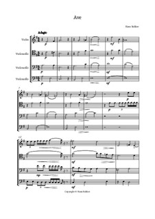 Ave quartet for violin & three violoncellos: Ave quartet for violin & three violoncellos by Hans Bakker
