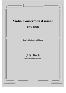 Konzert für Cembalo und Streicher Nr.1 in d-Moll, BWV 1052: Score, parts by Johann Sebastian Bach