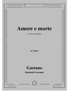 Amore e morte: F minor by Gaetano Donizetti