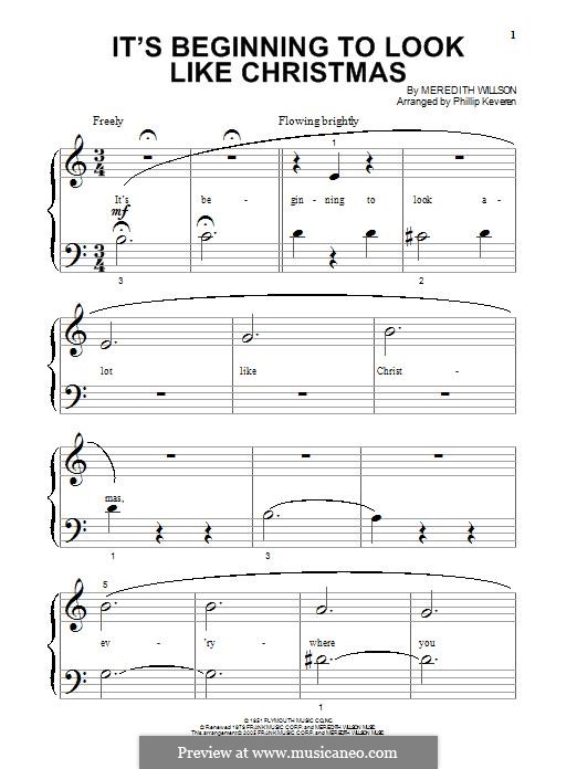 It's Beginning to Look a Lot Like Christmas (Perry Como): Für Klavier by Meredith Willson