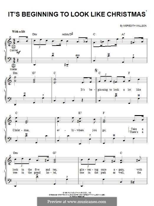 It's Beginning to Look a Lot Like Christmas (Perry Como): Für Akkordeon by Meredith Willson