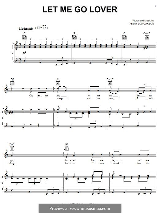 Let Me Go, Lover!: Für Stimme und Klavier (oder Gitarre) by Jenny Lou Carson