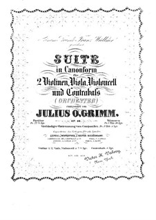 Suite in kanonischer Form, Op.10: Für Klavier, vierhändig by Julius Otto Grimm