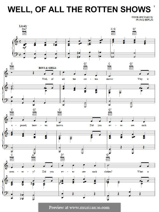 Well, Of All The Rotten Shows: Well, Of All The Rotten Shows by Irving Berlin