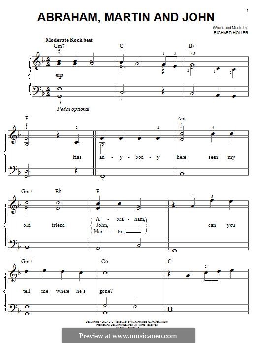 Abraham, Martin and John (Dion) von Smokey Robinson - Noten auf MusicaNeo