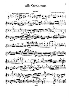 Alla Cracovienne für Violine und Klavier, Op.7: Solostimme by Roman Statkowski