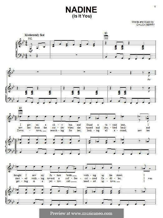 Nadine (Is It You): Für Stimme und Klavier (oder Gitarre) by Chuck Berry