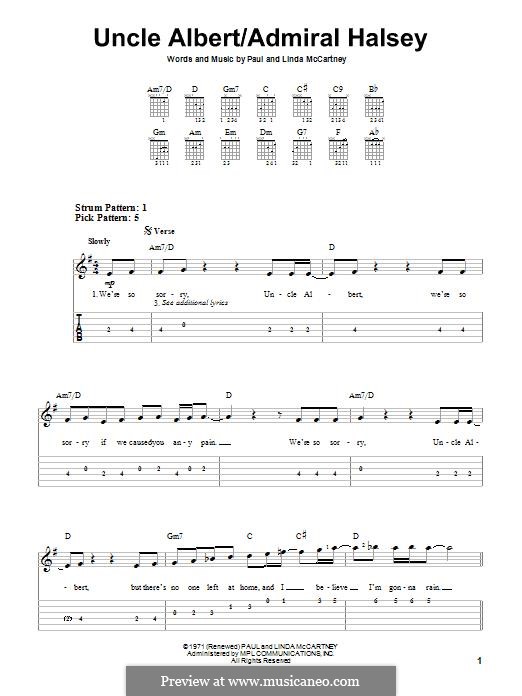 Uncle Albert/Admiral Halsey: Für Gitarre by Linda McCartney, Paul McCartney